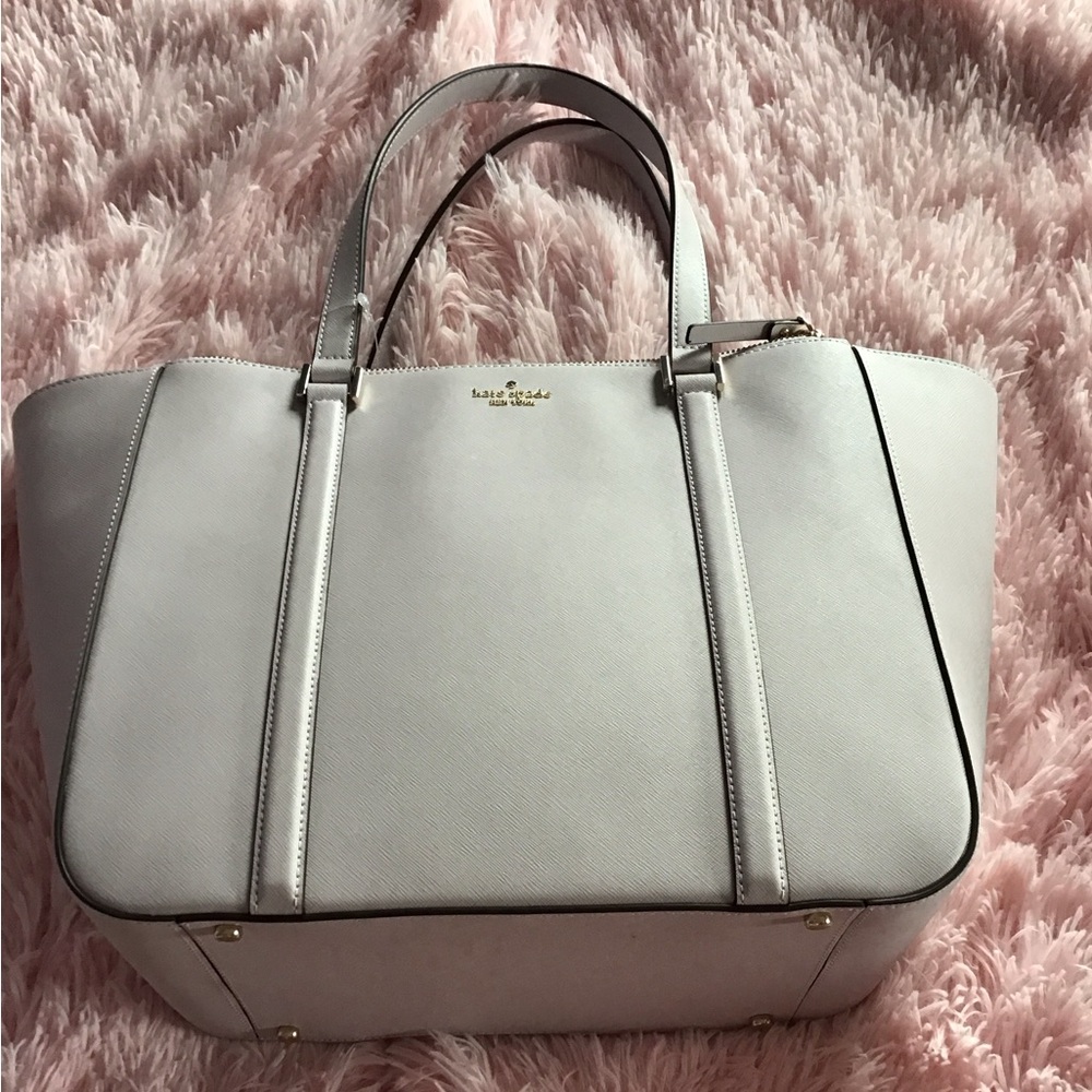 NEW Kate Spade Lilac Moon Saffiano Leather Shoulder Big Bag Laptop Weekender